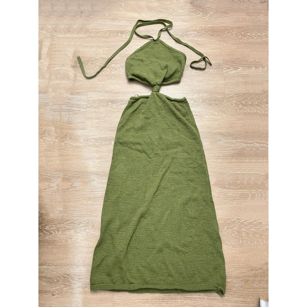 Cult Gaia Olive Twist Knit Dress
